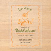 ラブアットお洒落ファーストスピリッツファンキーブライダルシャワー アクリル招待状 (正面)