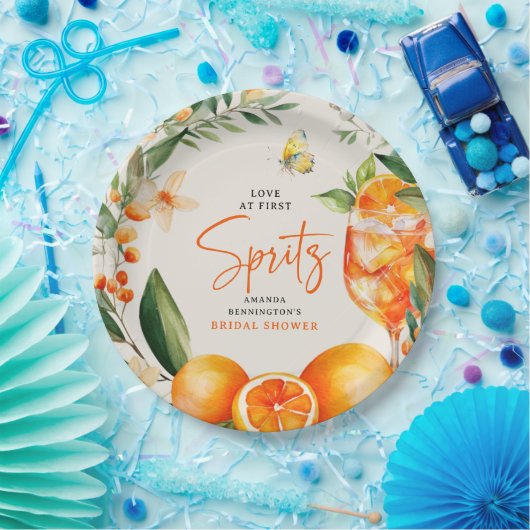 ラブアットファーストエレガントスピリッツブライダルシャワー ペーパープレート (パーティー)