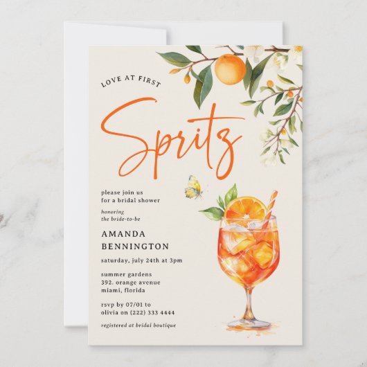 ラブアットファーストエレガントスピリッツブライダルシャワー 招待状 (正面)