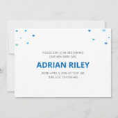 ラブアットファーストサイトベビー誕生 案内状 (裏面)