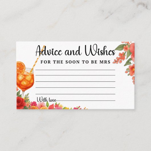 ラブアットファーストスピリッツアドバイスカード | ブライダルシャワー エンクロージャーカード (正面)