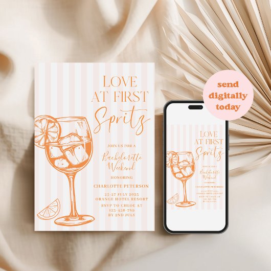 ラブアットファーストスピリッツアペロルオレンジバチェロレッテ 招待状