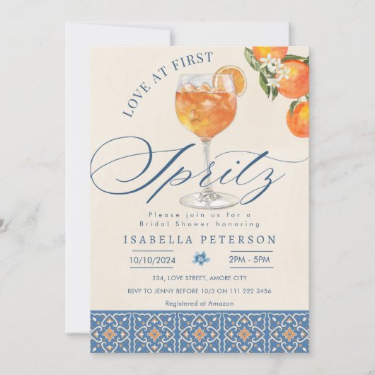 ラブアットファーストスピリッツイタリアンブライダルシャワー 招待状 (正面)