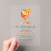 ラブアットファーストスピリッツオレンジブライダルシャワー アクリル招待状 (インサイチュ (ポータブル))