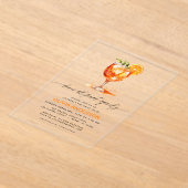 ラブアットファーストスピリッツオレンジブライダルシャワー アクリル招待状 (レイダウン)