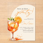 ラブアットファーストスピリッツオレンジブライダルシャワー アクリル招待状 (正面)