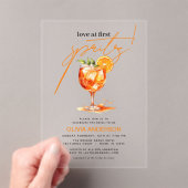 ラブアットファーストスピリッツオレンジブライダルシャワー アクリル招待状 (インサイチュ (ポータブル))