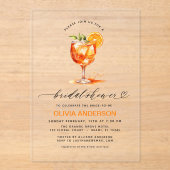 ラブアットファーストスピリッツオレンジブライダルシャワー アクリル招待状 (正面)