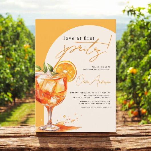 ラブアットファーストスピリッツオレンジブライダルシャワー 招待状