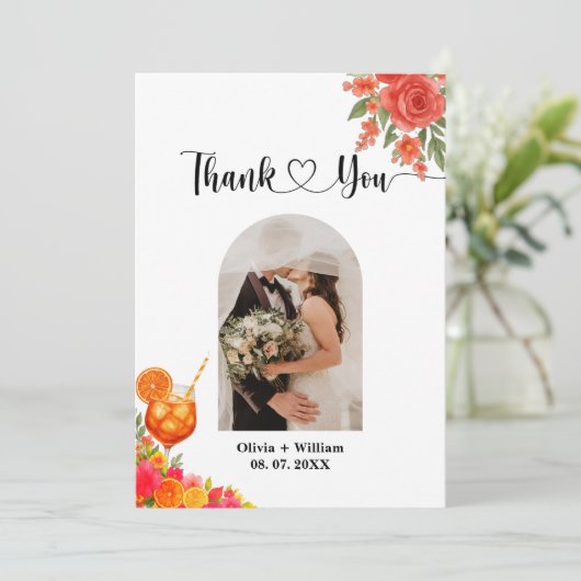 ラブアットファーストスピリッツシトラスオレンジブライダルシャワー サンキューカード (スタンド正面)