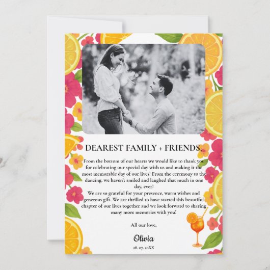 ラブアットファーストスピリッツシトラスオレンジブライダルシャワー サンキューカード (裏面)