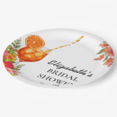 ラブアットファーストスピリッツシトラスオレンジブライダルシャワー ペーパープレート (アングル)