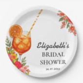 ラブアットファーストスピリッツシトラスオレンジブライダルシャワー ペーパープレート (正面)