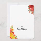 ラブアットファーストスピリッツシトラスオレンジブライダルシャワー 招待状 (裏面)