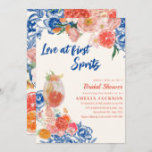 ラブアットファーストスピリッツフローラオレンジブライダルシャワー 招待状 (正面/裏面)
