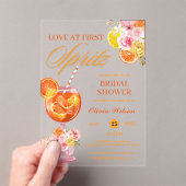 ラブアットファーストスピリッツフローラカクテルブライダルシャワー アクリル招待状 (インサイチュ (ポータブル))