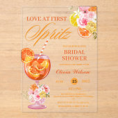 ラブアットファーストスピリッツフローラカクテルブライダルシャワー アクリル招待状 (正面)