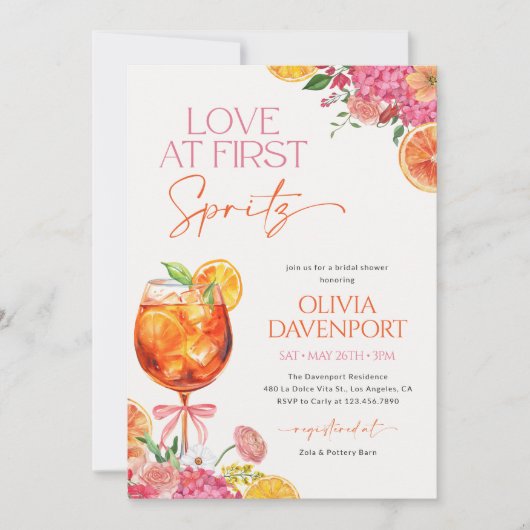 ラブアットファーストスピリッツフローラブライダルシャワー 招待状 (正面)