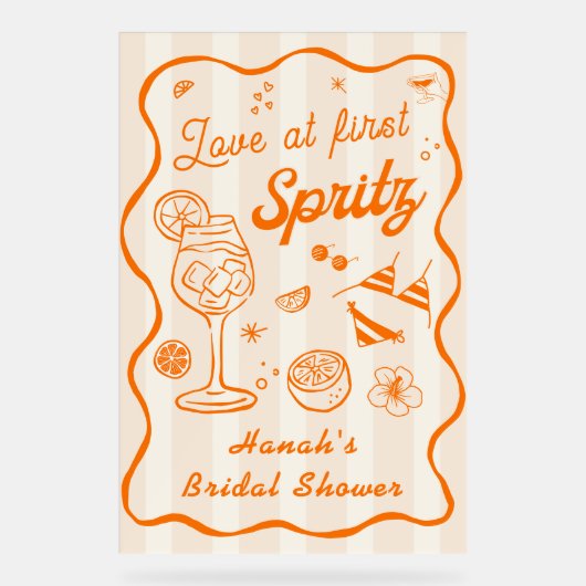 ラブアットファーストスピリッツブライダルシャワーへようこそ アクリルサイン (正面)