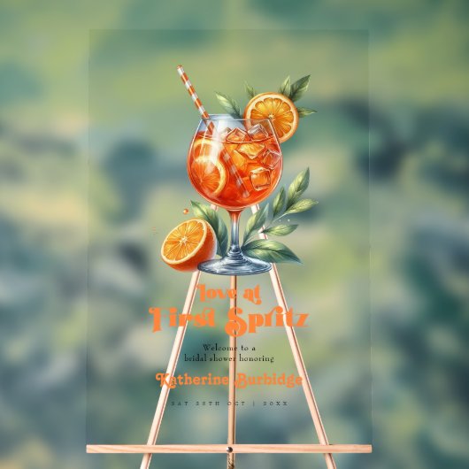 ラブアットファーストスピリッツブライダルシャワーへようこそ アクリルサイン (ニュートラル)