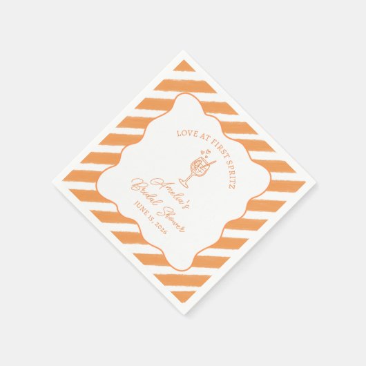 ラブアットファーストスピリッツブライダルシャワーアペイタリアンロール スタンダードカクテルナプキン (角)
