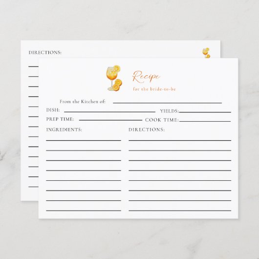 ラブアットファーストスピリッツブライダルシャワーレシピオレンジ (正面/裏面)