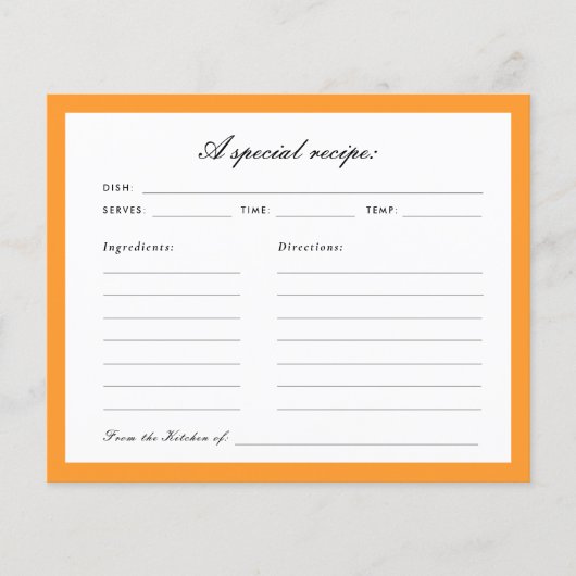 ラブアットファーストスピリッツブライダルシャワーレシピカード (正面)