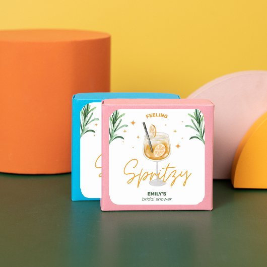 ラブアットファーストスピリッツブライダルシャワー水彩可愛い スクエアシール