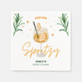 ラブアットファーストスピリッツブライダルシャワー水彩可愛い スタンダードカクテルナプキン (正面)