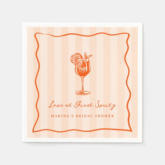 ラブアットファーストスピリッツブライダルシャワー スタンダードカクテルナプキン (正面)