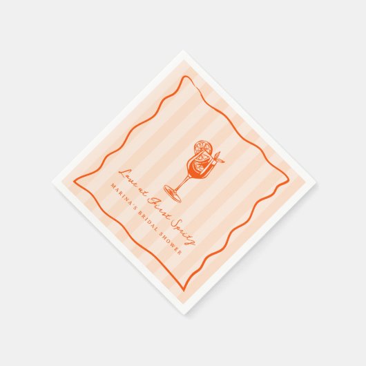 ラブアットファーストスピリッツブライダルシャワー スタンダードカクテルナプキン (角)