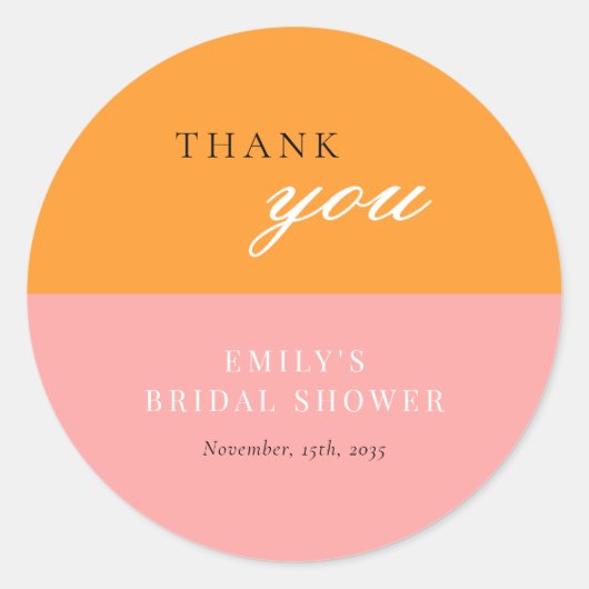 ラブアットファーストスピリッツモダンブライダルシャワー ラウンドシール (正面)