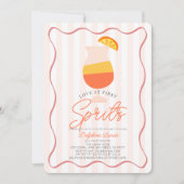 ラブアットファーストスピリッツレトロストライプブライダルシャワー 招待状 (正面)
