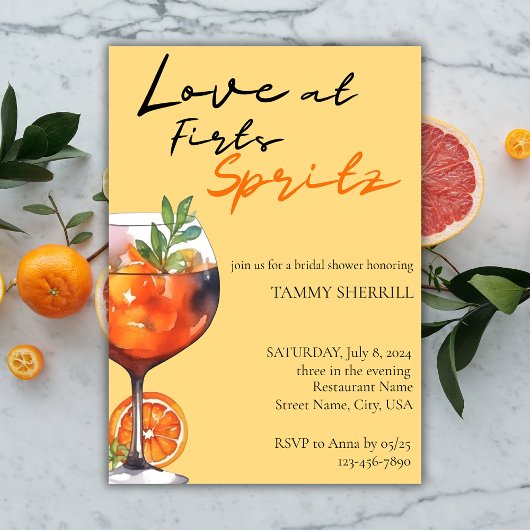 ラブアットファーストスピリッツ水カラーブライダルシャワー 招待状