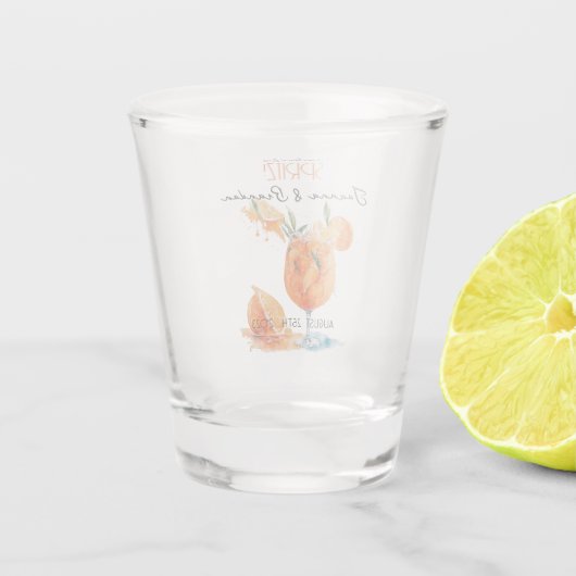 ラブアットファーストスピリッツ水カラー婚約パーティ ショットグラス (裏面)