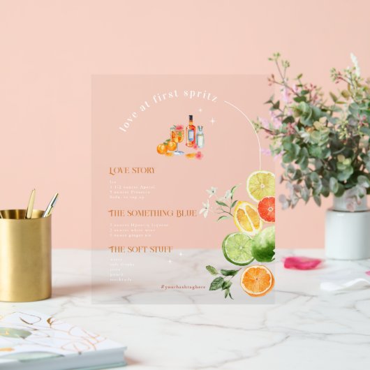 ラブアットファーストスピリッツ |シグネチャードリンク アクリルサイン (ウェディング)
