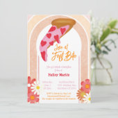 ラブアットファーストバイトピザパーティーブライダルシャワー 招待状 (スタンド正面)