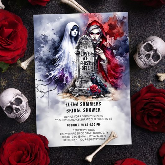 ラブアットファーストバイトヴァンパイアブライドブライダルシャワー 招待状
