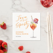 ラブアットファースト・スピリッツ | 水彩ブライダルシャワー スタンダードカクテルナプキン (インサイチュ)