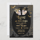 ラブアットファーストFrightハロウィンカップルのシャワー 招待状 (正面)