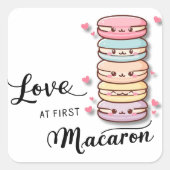 ラブアットファーストMacaronステッカー スクエアシール (正面)