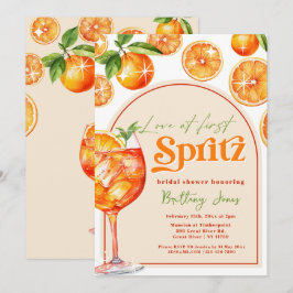 ラブアットファーストSpritzオレンジグルーヴィブライダルシャワー 招待状