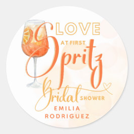 ラブアットファーストSPRITZオレンモダンジブライダルシャワー ラウンドシール