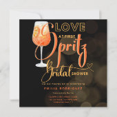 ラブアットファーストSPRITZオレンモダンジブライダルシャワー 招待状 (正面)