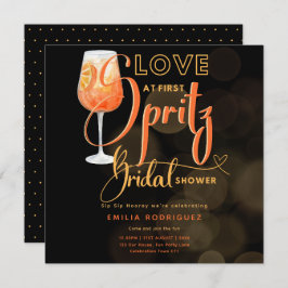 ラブアットファーストSPRITZオレンモダンジブライダルシャワー 招待状