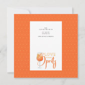 ラブアットファーストSPRITZオレンモダンジブライダルシャワー 招待状 (裏面)