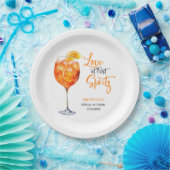 ラブアットファーストSpritzサマーカクテルブライダルシャワー ペーパープレート (パーティー)