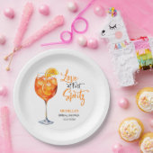 ラブアットファーストSpritzサマーカクテルブライダルシャワー ペーパープレート (パーティー)