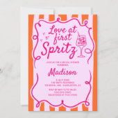 ラブアットファーストSpritzピンクオレンジブライダルシャワー 招待状 (正面)