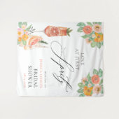 ラブアットファーストSpritzブライトカクテルブライダルシャワー タペストリー (正面(横))